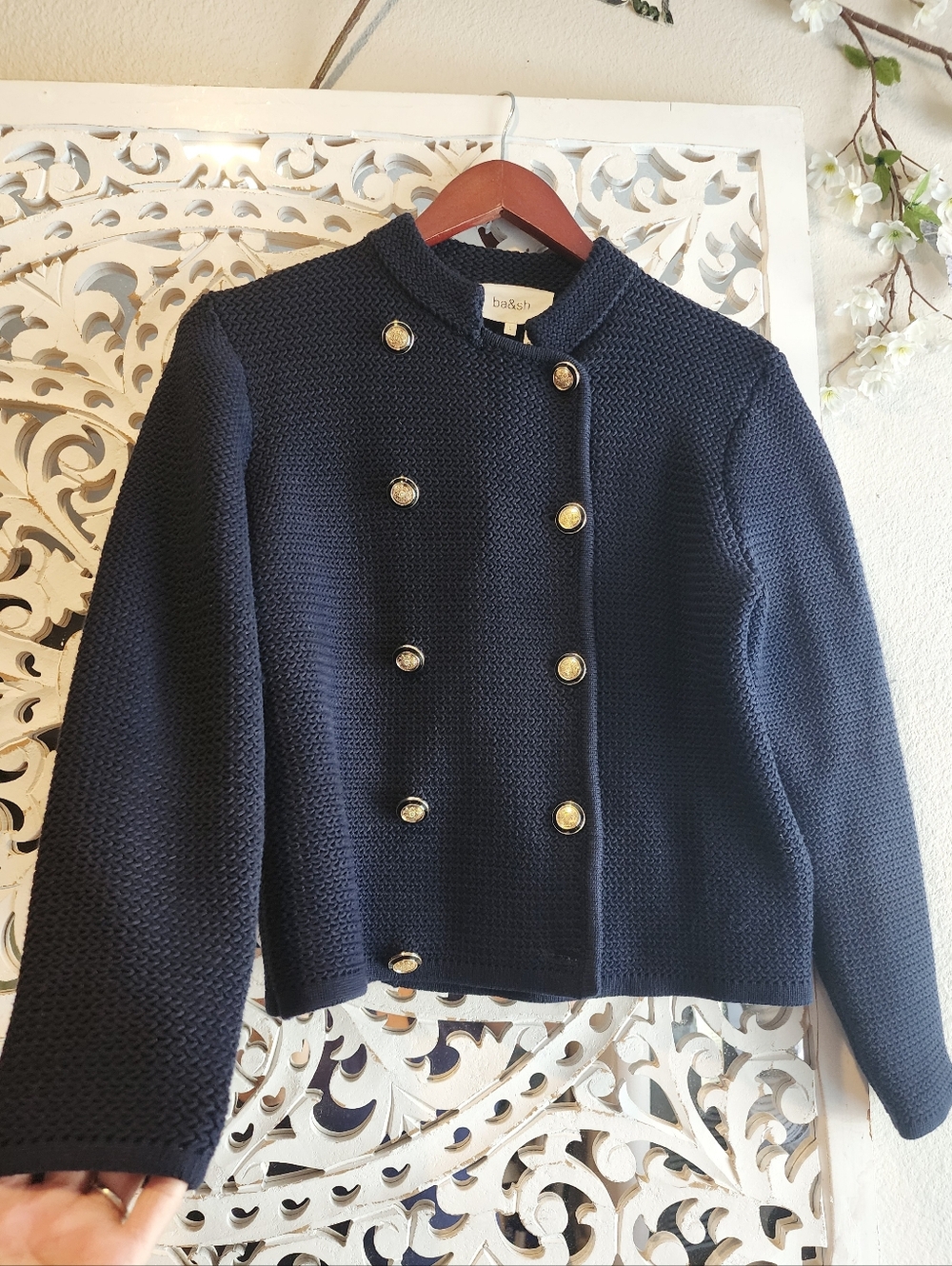 BA&SH LOUMAN LONG-SLEEVE CARDIGAN SIZE LARGE WOOL BLEND RETAIL $465 NWOT - Picture 6 of 16